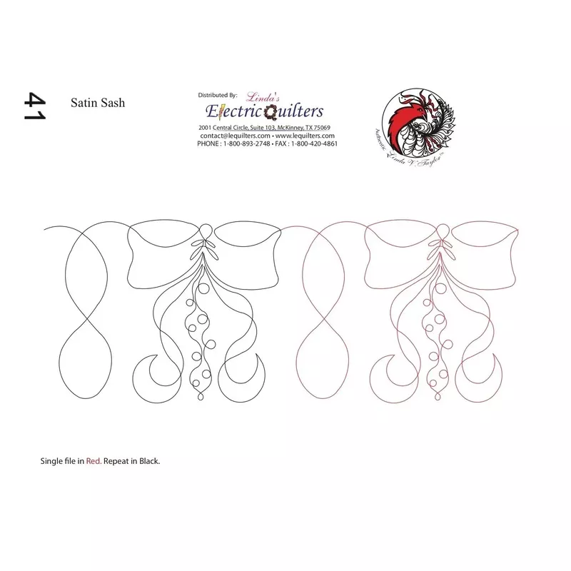041 Satin Sash Pantograph by Linda V. Taylor