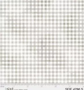 04786-S, Sunflower Field by P& B Textiles, Grey and White check