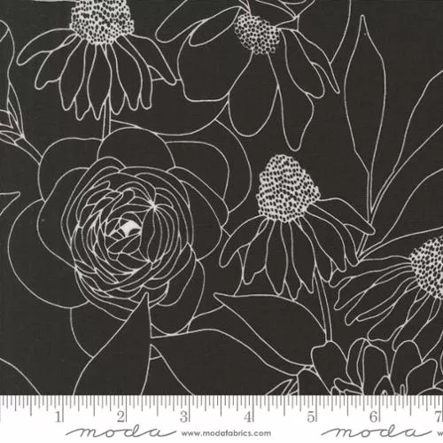 108" Wide Etched Floral in Ink -Botany by Alli K Designs -- Moda Fabrics