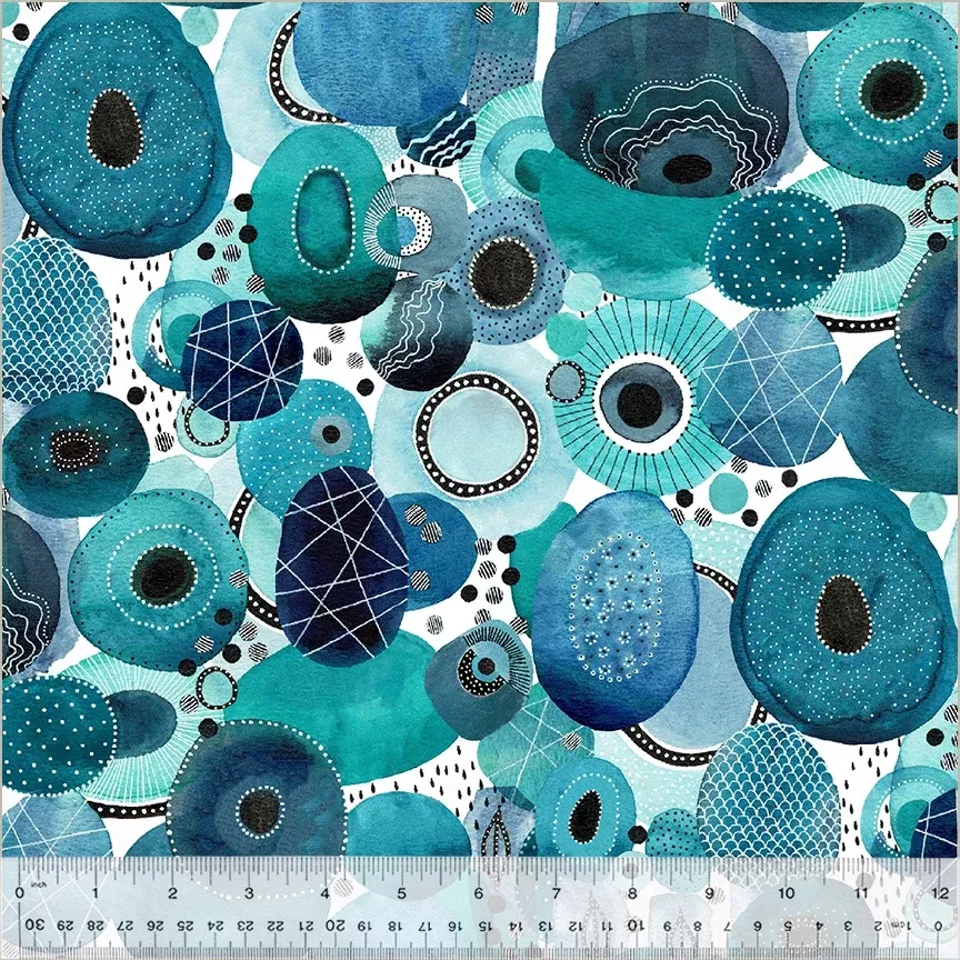 108in Quilt Back Ebb & Flow Genesis 108 Aqua fabric
