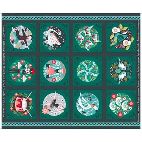12 DAYS OF CHRISTMAS PANEL --- 12 DAYS OF CHRISTMAS by Julie Lynch -- QT Fabrics