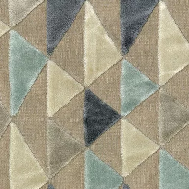 7015012 ERIC GLACIER Geometric Velvet Upholstery Fabric