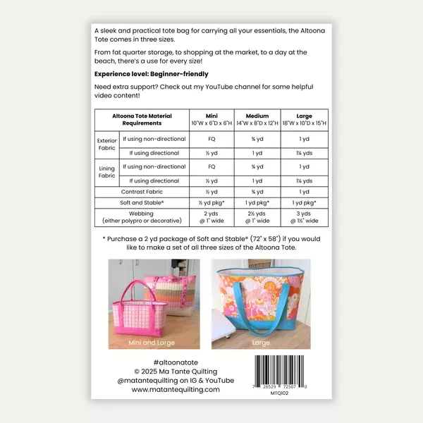 Altoona Tote (Paper Pattern)