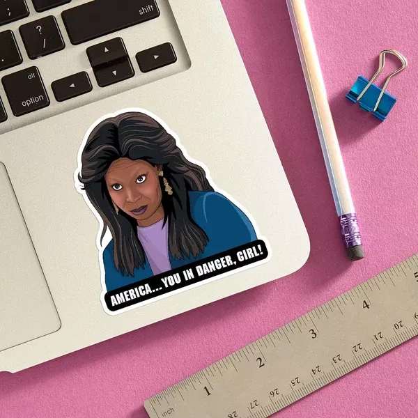 America, You in Danger Girl Die Cut Sticker