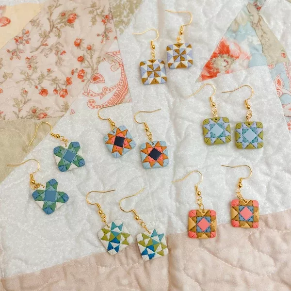 Assorted Pack: Quilt Block Dangle Earrings