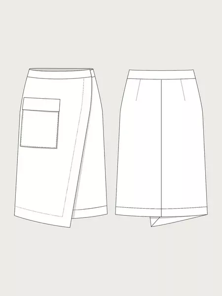 ASYMMETRIC MIDI SKIRT PATTERN-- The Assembly Line Patterns