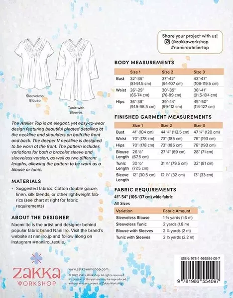 Atelier Top Pattern -- Nani Iro