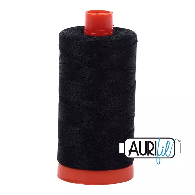 Aurifil 50 wt Cotton Thread - Black 2692 - 1422 yds