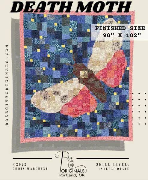 Death Moth - Patchwork Quilt Pattern - Printed Booklet -- Rose City Originals