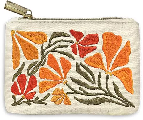 Embroidered Coin BagFlower Market Poppy -- Lady Jayne