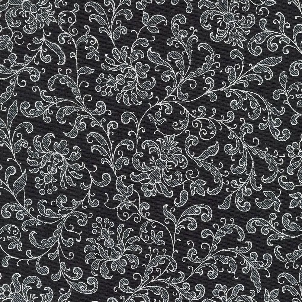 Joli Bijou Onyx Lace with Metallic by Robert Kaufman - 21824-181