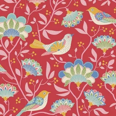 Jubilee Bird Tree Red by Tilda TIL100544-V15