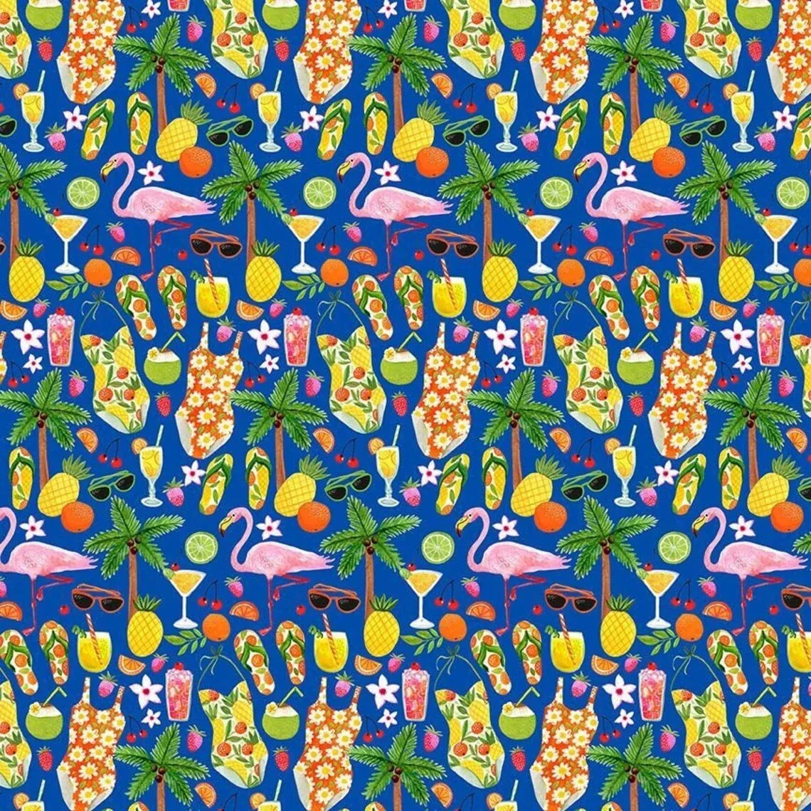 Marina Summertime Cotton Fabric Sidestroke Boogie Dear Stella