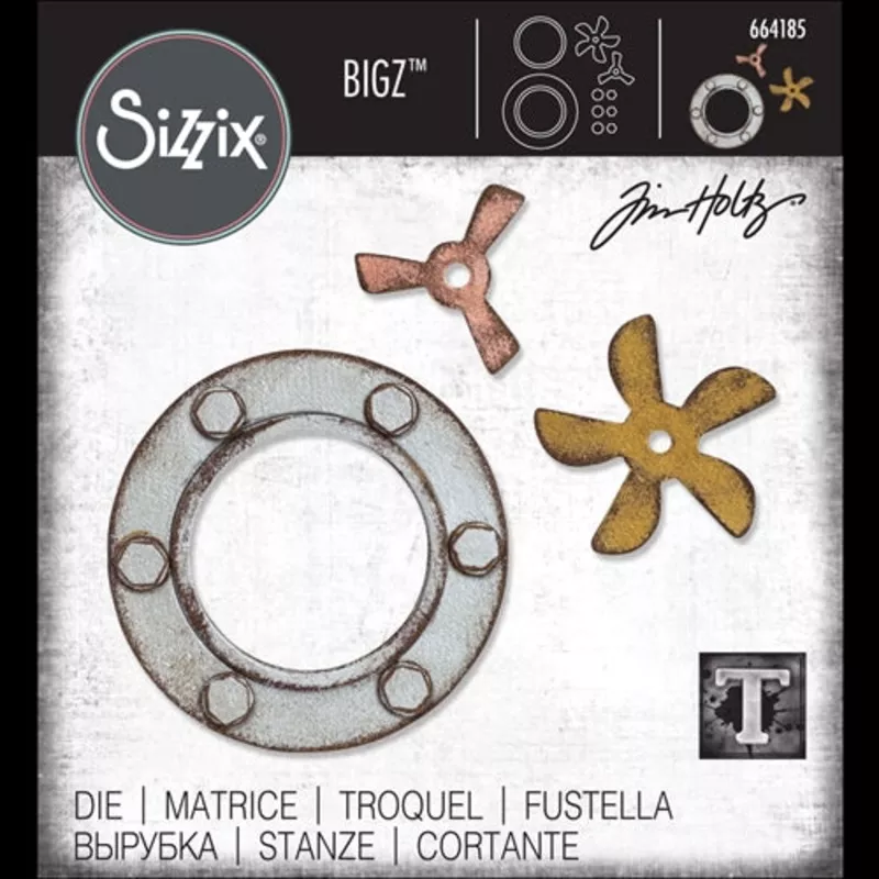*Tim Holtz Sizzix STEAMPUNK PARTS Bigz Die 664185