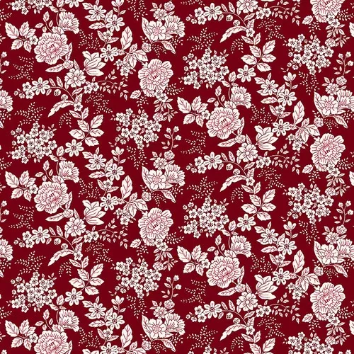 Tranquility Cranberry Floral fabric 826-88