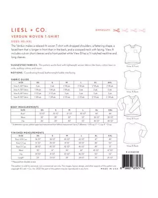 Verdun Woven T-Shirt -- Liesl & Co Patterns