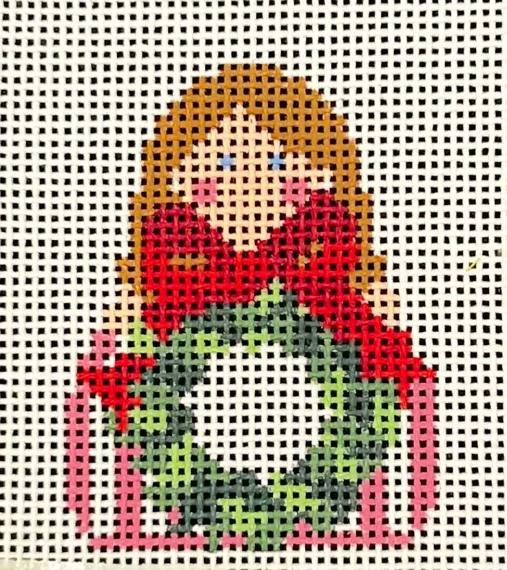 WREATH WITH RED BOW ANGEL