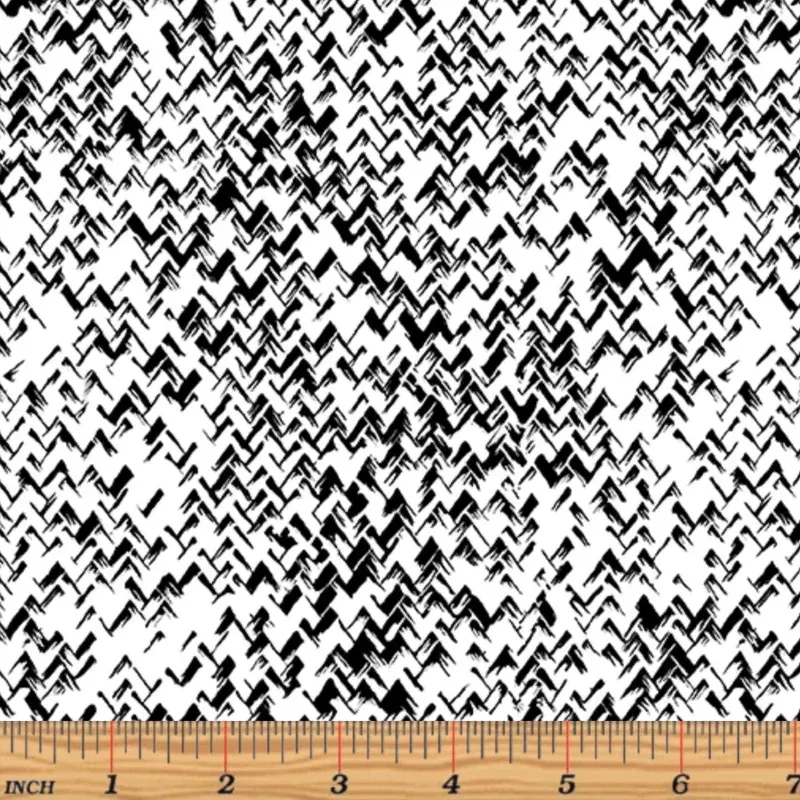 Zig Zag Texture White/Black Yardage