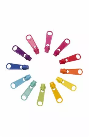 Zipper Pull Set - BRIGHTS - 12 #4.5 Pulls - ZIPULL-BRT12 by By Annie