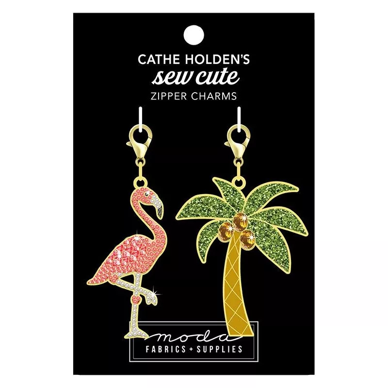 Zipper Pulls Flamingo Palm Zip Pull by Cathe HoldenCH163R