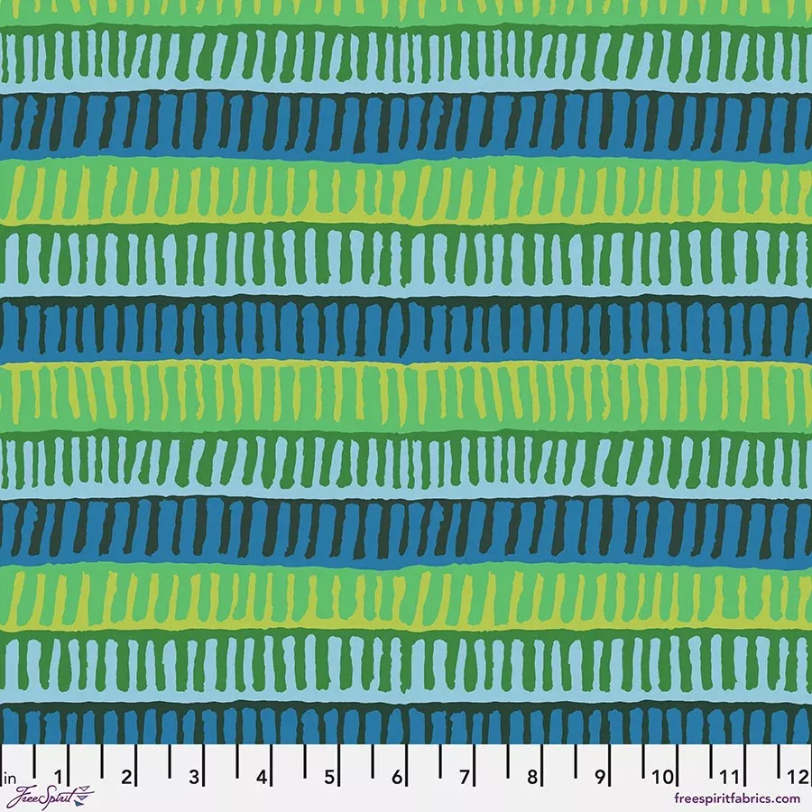 Zipper Stripe in Green Kaffe Fassett Collective August 2025 fabric